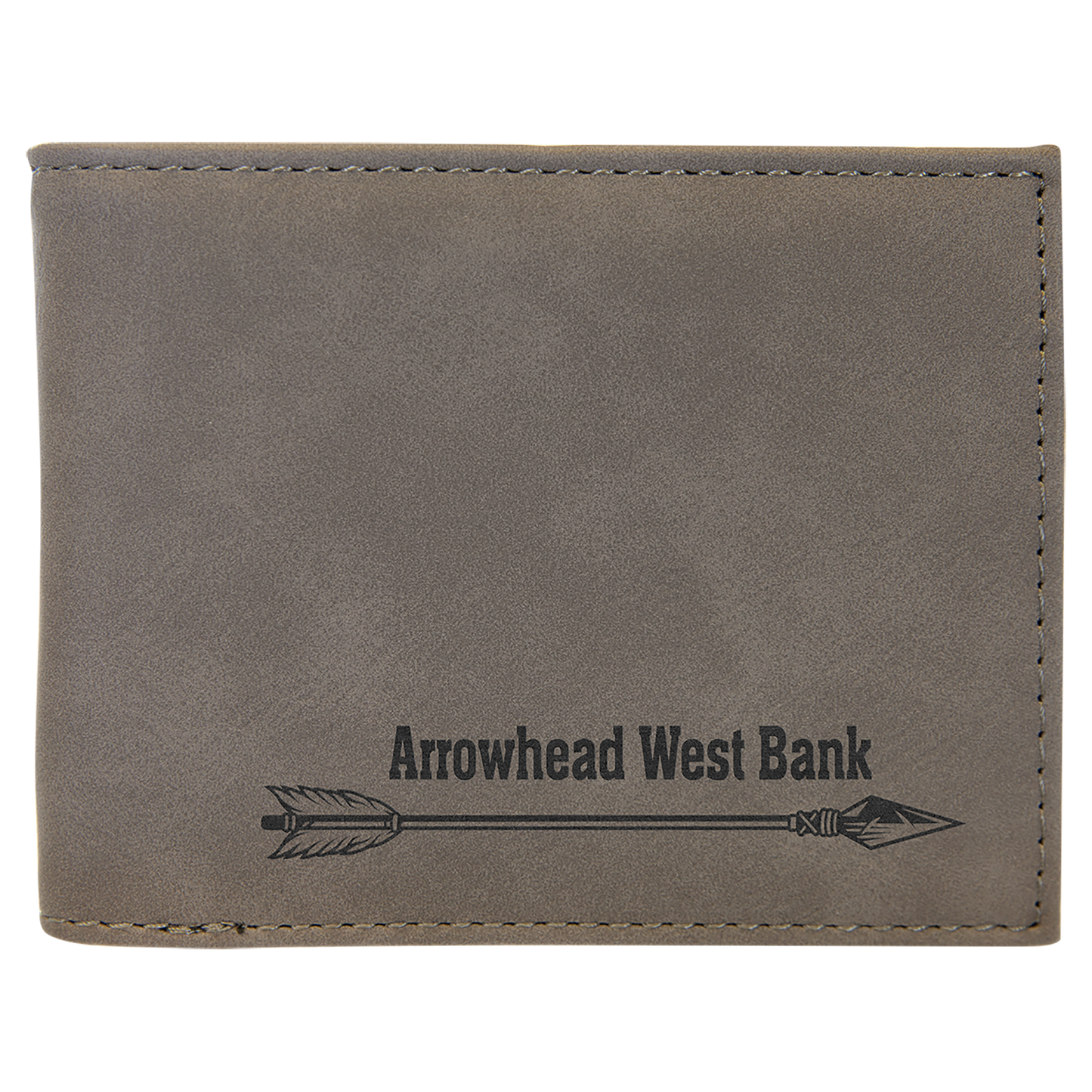 Laserable Leatherette Bi-Fold Wallet w/Flip ID