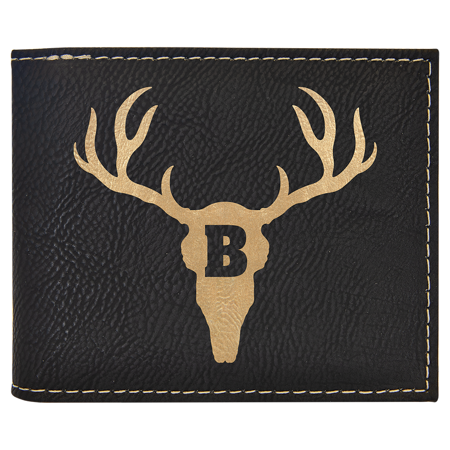 Laserable Leatherette Bi-Fold Wallet w/Flip ID