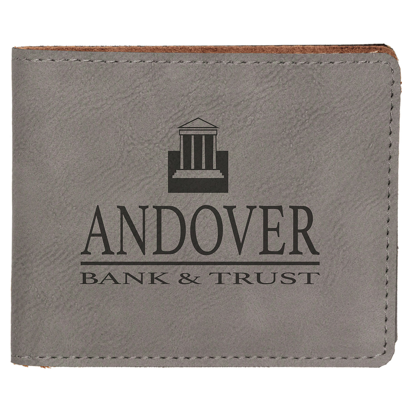 Laserable Leatherette Bi-Fold Wallet w/Flip ID