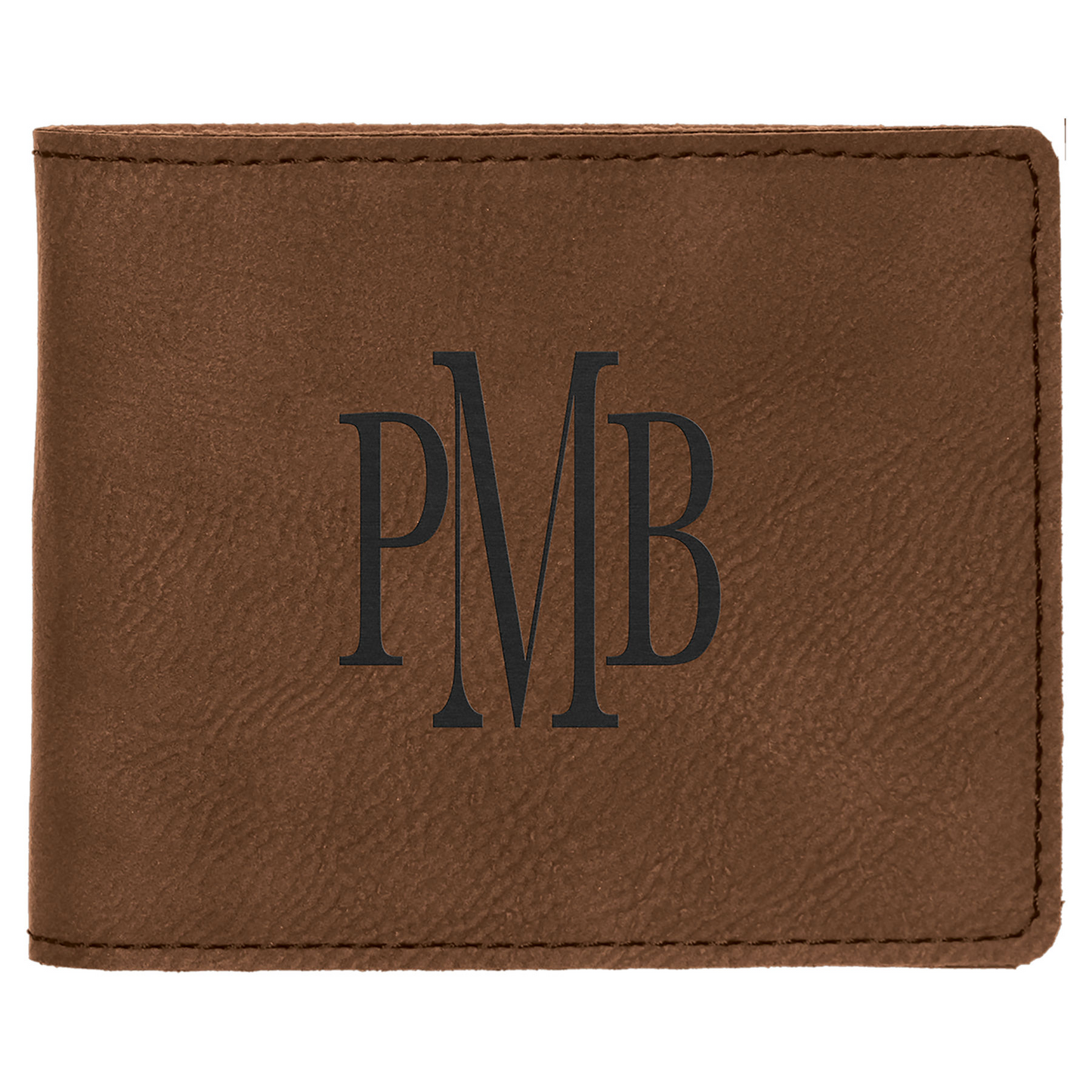 Laserable Leatherette Bi-Fold Wallet w/Flip ID