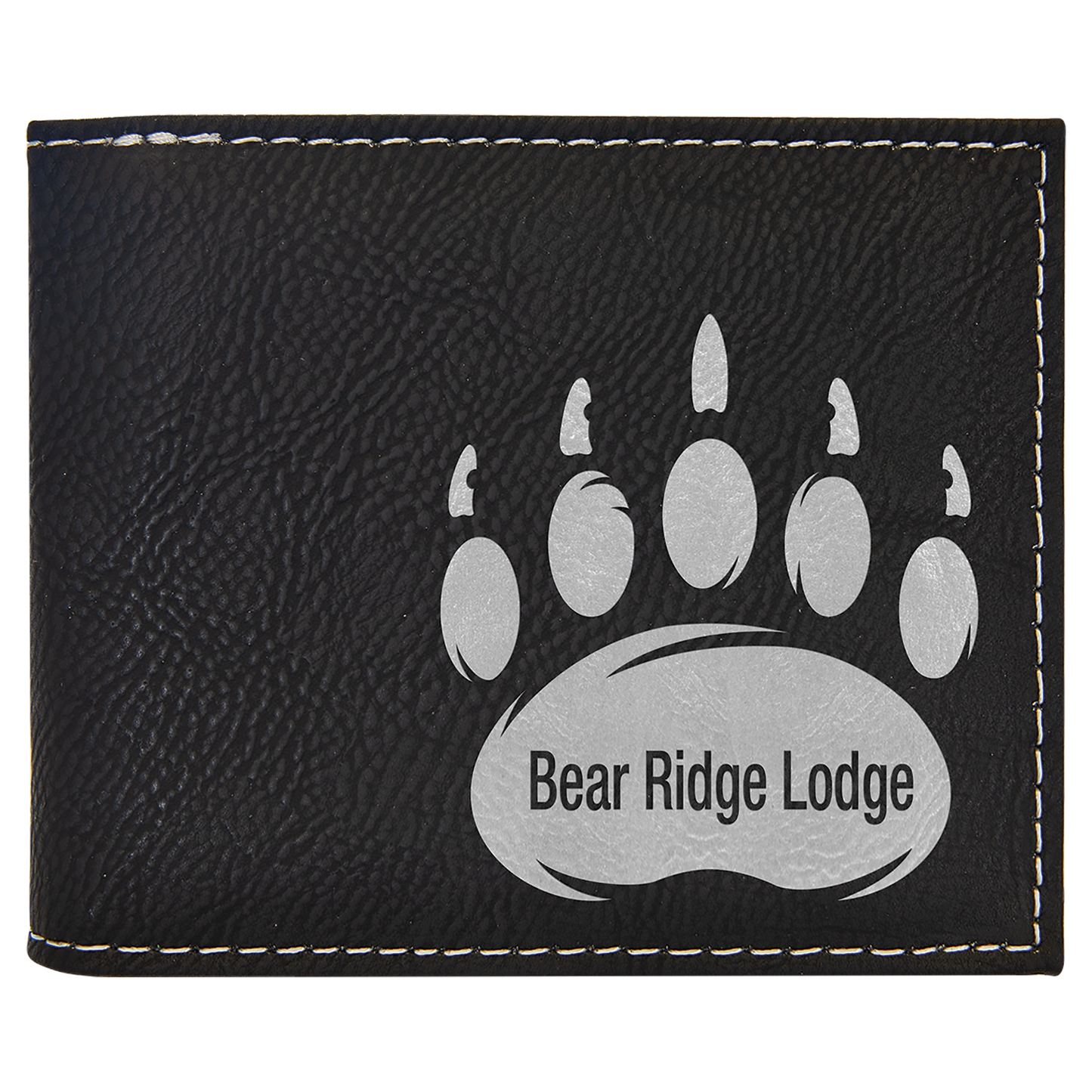 Laserable Leatherette Bi-Fold Wallet w/Flip ID